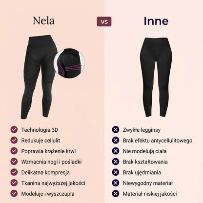 Nela - Legginsy antycellulitowe 3D z mikromasażem