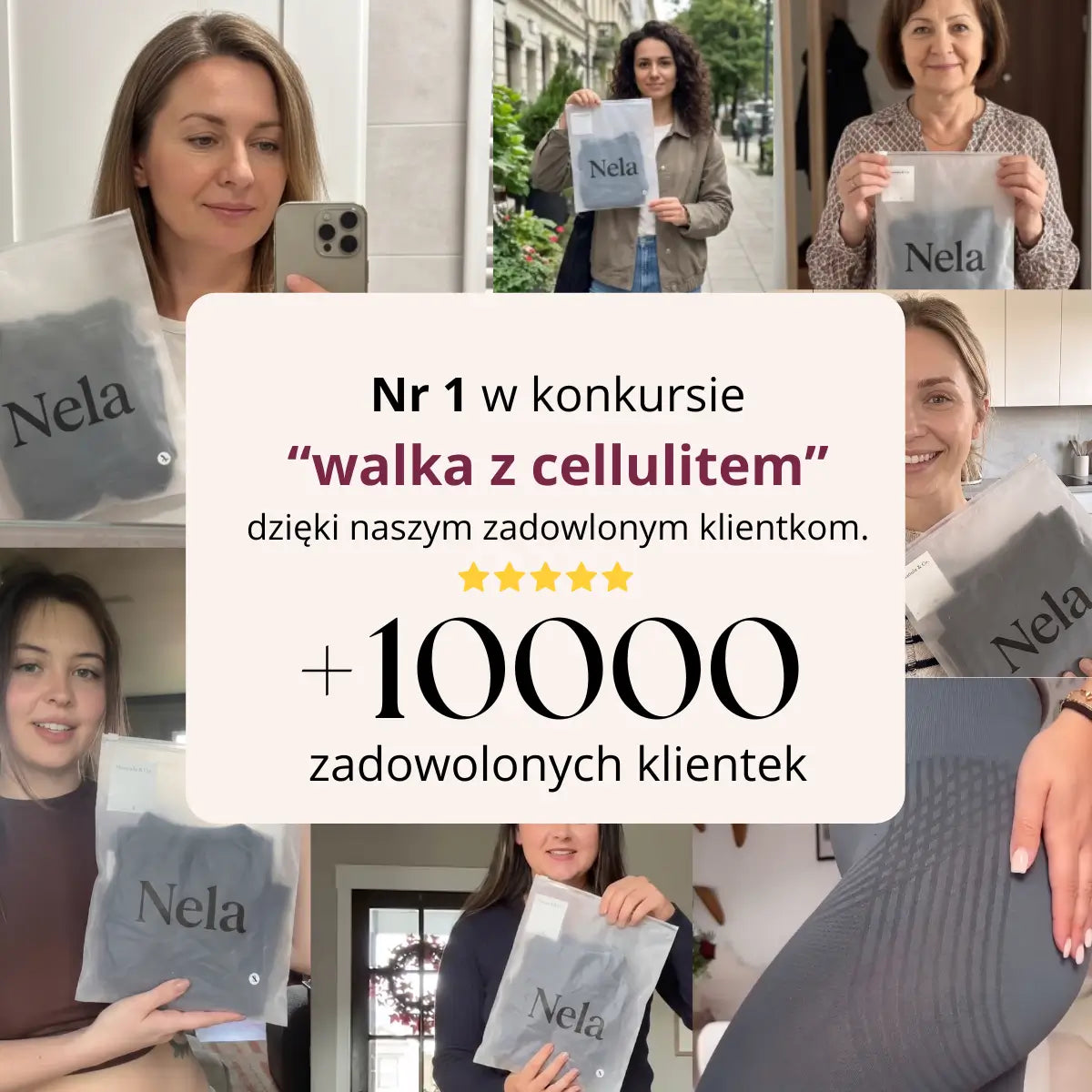 Nela - Legginsy antycellulitowe 3D z mikromasażem